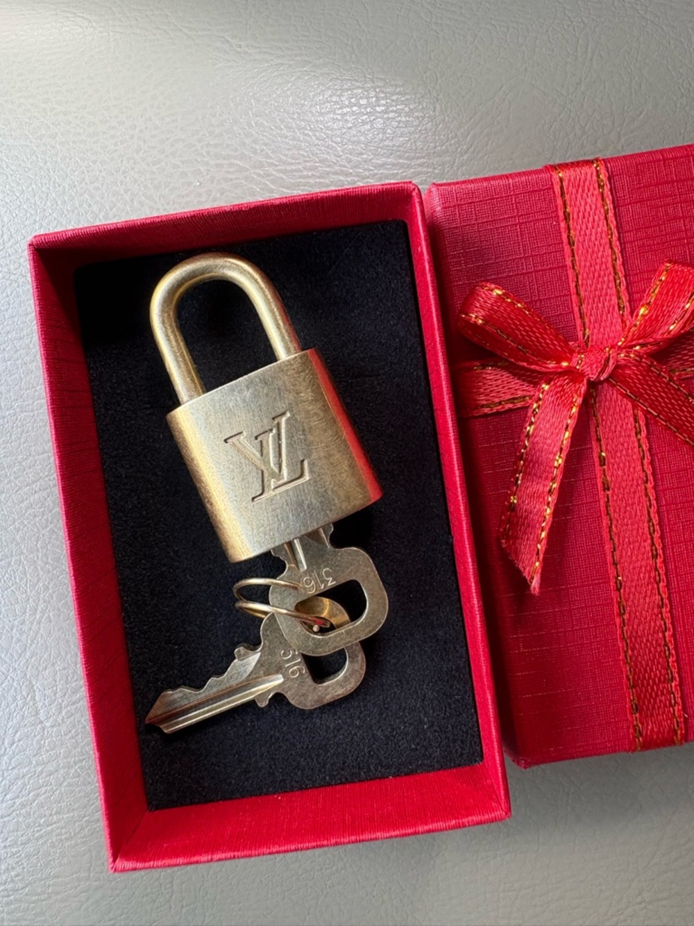 Louis Vuitton Gold Padlock Lock with Two Matching Keys